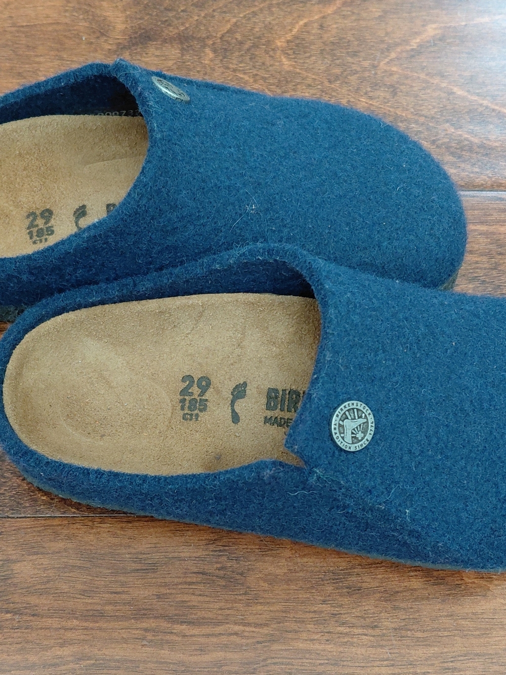 Birkenstock Kids Navy Wool Clog Slippers